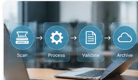 Document workflow automation from scanning through digital delivery